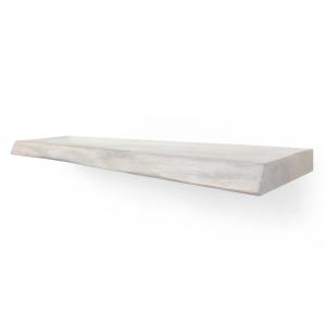 Zwevende wandplank eiken boomstam natuurlijk wit 100 x 15 cm