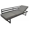 Loungebank tuin aluminium - Textiel - Grijs 210 cm