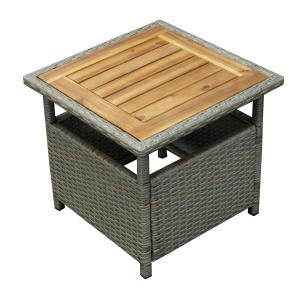 Bijzettafel buiten - Aluminium Wicker Robinahout - Grijs 45 x 40 cm